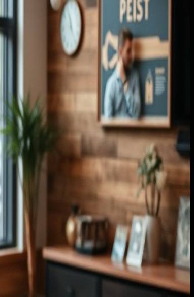 Hot tub dealer in office talking on cell phone about sales.